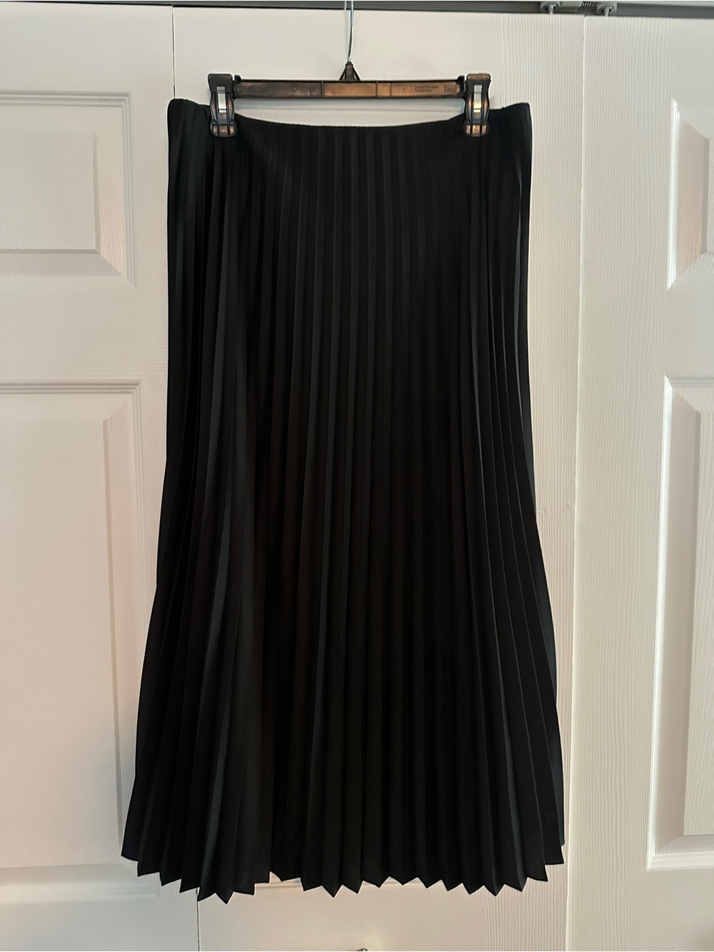 J. Crew Black Pleated Midi Skirt